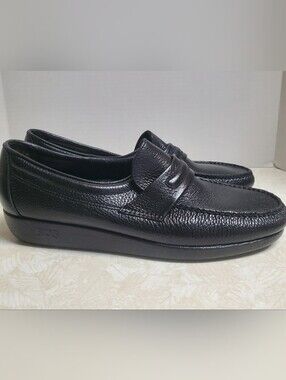 SAS Black Leather Men’s Penny Loafer Walking Shoe USA